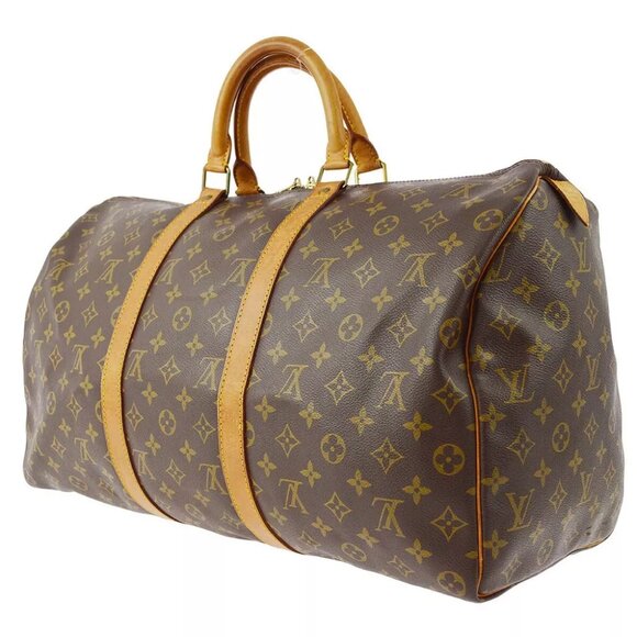 LOUIS VUITTON DUFFLE KEEPALL 50 TRAVEL HANDBAG MONOGRAM - Picture 2 of 10